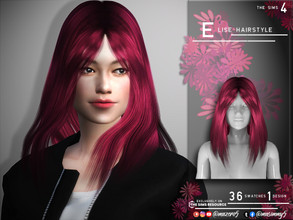 Sims 4 — Elise Hairstyle by Mazero5 — A simple straight long hair that a little bit messy. I woke up like this vibe 36