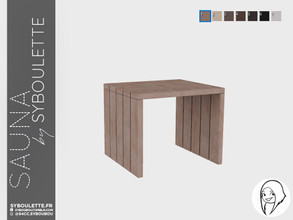 Sims 4 — Sauna - Bench (one tile) by Syboubou — This is a tileable bench to create your own sauna.