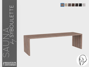 Sims 4 — Sauna - Bench (two tiles) by Syboubou — This is a tileable bench to create your own sauna.