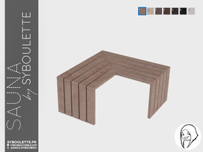 Sims 4 — Sauna - Bench corner by Syboubou — This is a tileable corner bench to create your own sauna. This is not a seat
