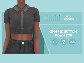Sims 4 — Cropped Button Down Top by simcelebrity00 — Hello Simmers! This flowy, button down, and base game compatible top