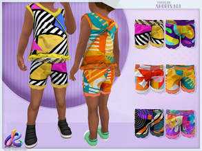 Sims 4 — Toddler Shorts 163 by RobertaPLobo — :: Toddler Shorts 163 - TS4 :: For boys and girls :: 6 swatches :: Custom