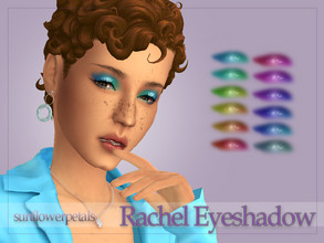 Sims 4 — Rachel Eyeshadow by SunflowerPetalsCC — A "wet" eyeshadow in 12 shades.