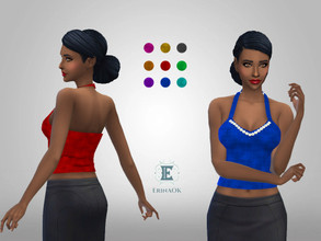 Sims 4 — Women's Top 0622 by ErinAOK — Women's top with sequin trim 9 swatches