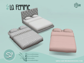 Sims 4 — La Femme bed mattress by SIMcredible! — by SIMcredibledesigns.com available at TSR 6 colors variations