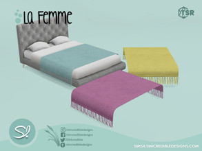 Sims 4 — La Femme Bed Blanket - colors by SIMcredible! — by SIMcredibledesigns.com available at TSR 4 colors variations 