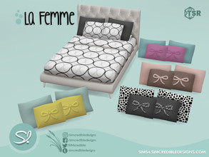 Sims 4 — La Femme Bed pillows by SIMcredible! — by SIMcredibledesigns.com available at TSR 5 colors variations