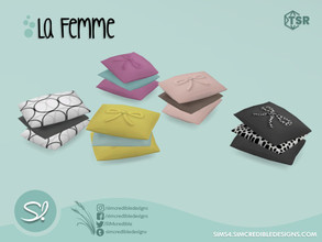 Sims 4 — La Femme cushions by SIMcredible! — by SIMcredibledesigns.com available at TSR 5 colors variations