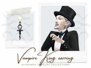 Sims 4 — Vampire King earring by aithsims — Vampires-themed earring 7 swatches unisex EA mesh/texture edit maxis match 