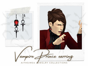 Sims 4 — Vampire Prince earring by aithsims — Vampires-themed earring 7 swatches unisex EA mesh/texture edit maxis match