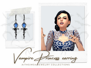 Sims 4 — Vampire Princess earring by aithsims — Vampires-themed earring 7 swatches unisex EA mesh/texture edit maxis