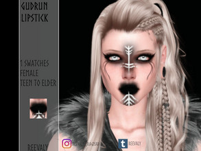 Sims 4 — Gudrun Lipstick by Reevaly — 1 Swatches. Teen to Elder. Female. Base Game compatible. Please do not reupload.