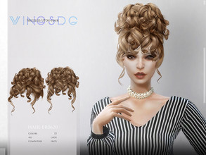 Sims 4 — WINGS-ER0620-Frizzled Updo hair by wingssims — Colors:15 All lods Compatible hats Make sure the game is updated