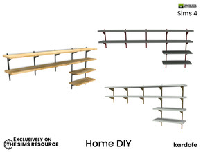 Sims 4 — kardofe_Home DIY_Shelf by kardofe — Wall shelf, with many shelves, in three colour options