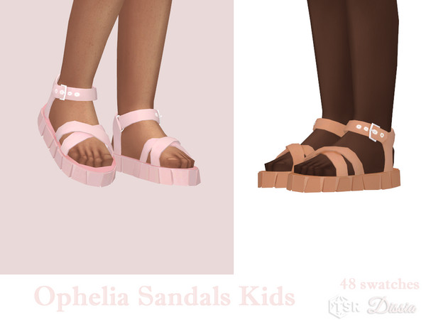 Sims 4 — Ophelia Sandals Kids by Dissia — Sandals for children in many colors ;) Available in 48 swatches
