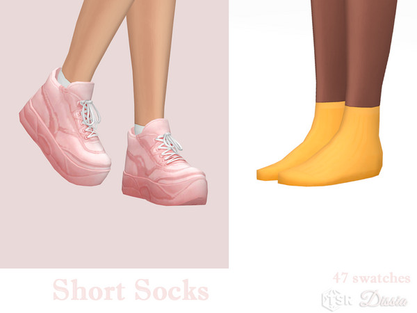Sims 4 — Short Socks by Dissia — Short ankle socks in many colors! :) Available in 47 swatches
