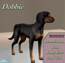 Sims 2 — NSC Pets - Dobbie by Neptunesuzy — Doberman with long ears and long tail still intact! Enjoy!