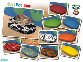 Sims 2 — Oval Pet Bed - Mesh & Recolors by NoFrills — Oval pet bed. One mesh and nine recolors are included.