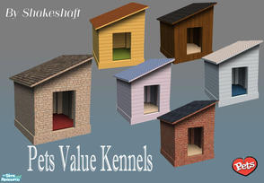 Sims 2 — Pets Value Kennels by Shakeshaft — A set of 6 recolours of the pets value kennel.