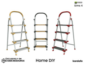 Sims 4 — kardofe_Home DIY_Stepladder by kardofe — Ladder ladder, decorative, you can put objects on the rungs, in three