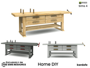 Sims 4 — kardofe_Home DIY_Table by kardofe — Work table, made of wood, actually a desk, in three colour options