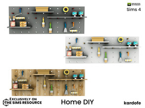 Sims 4 — kardofe_Home DIY_Tool board by kardofe — Wall panel, decorative, with tools, in three colour options