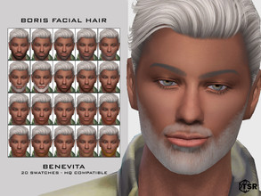 Sims 4 — Boris Facial Hair [HQ] by Benevita — Boris Facial Hair HQ Mod Compatible 20 Swatches I hope you like!