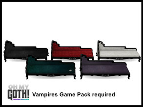 Sims 4 — Oh My Goth Opulent Bedroom Chaise Lounge by seimar8 — Maxis match chaise lounge with a gothic feel, upholstered