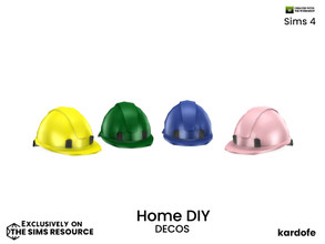 Sims 4 — kardofe_Home DIY_Worker's helmet by kardofe — Workman's helmet, in four colour options, decorative