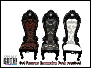 Sims 4 — Oh My Goth Opulent Dining Chair by seimar8 — Maxis match dining chair, upholstered in opulent gothic fabric Get