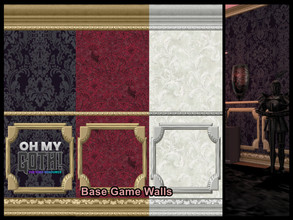 Sims 4 — Oh My Goth Opulent Dining Panel Wallpaper by seimar8 — Maxis match Wallpaper with intricate gothic design,