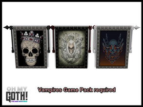 Sims 4 — Oh My Goth Opulent Dining Tapestry by seimar8 — Maxis match gothic inspired hanging tapestry Vampires Game Pack