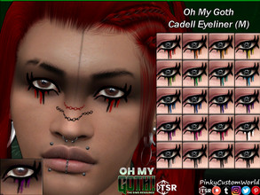 Sims 4 — Oh My Goth - Cadell Eyeliner (M) by PinkyCustomWorld — Dark, gothic decorative eyeliner for males with small
