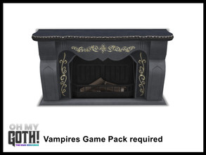 Sims 4 — Oh My Goth Opulent Living Fireplace by seimar8 — Maxis match opulent fireplace with gothic inspired design