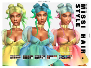 Sims 4 — LeahLillith Missi Hairstyle by Leah_Lillith — Festival Hairstyles Series: Missi Hairstyle All LODs Smooth bones