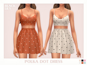 Sims 4 — Polka Dot Dress by Black_Lily — YA/A/Teen 6 Swatches New item
