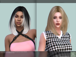 Sims 4 — Female Hair G92 by Daisy-Sims — 21 base colors + 9 ombre colors hat compatible all LODs 15k poly at LOD0 HQ