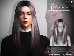 Sims 4 — Lizzy Hairstyle by Mazero5 — The typical long straight hair 36 Swatches to choose from that varies form light to