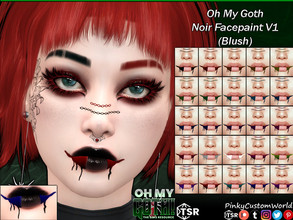 Sims 4 — Oh My Goth - Noir Facepaint V1 (Blush) by PinkyCustomWorld — Facepaint inspired by the dark and gothic style.