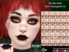 Sims 4 — Oh My Goth - Noir Facepaint V1 (Unisex) by PinkyCustomWorld — Facepaint inspired by the dark and gothic style.