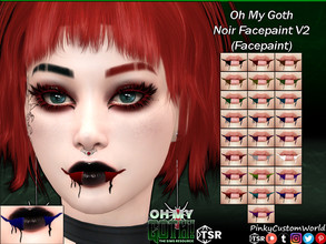 Sims 4 — Oh My Goth - Noir Facepaint V2 (Facepaint) by PinkyCustomWorld — Facepaint inspired by the dark and gothic