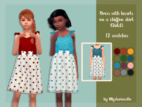 Sims 4 — Dress with hearts on a chifon skirt Child by MysteriousOo — Dress with hearts on a chifon skirt for kids in 12