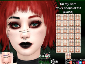 Sims 4 — Oh My Goth - Noir Facepaint V3 (Blush) by PinkyCustomWorld — Facepaint inspired by the dark and gothic style.