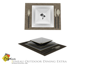 Sims 4 — Juneau Placemat With Fork, Knife, Spoon And Plates by Onyxium — Onyxium@TSR Design Workshop Outdoor & Garden