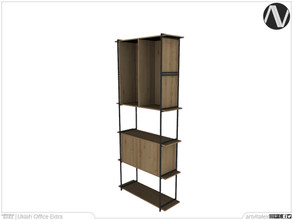 Sims 4 — Ukiah Four Tier Shelf With Short Cabinet by ArtVitalex — Office And Study Room Collection | All rights reserved