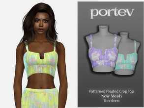 Sims 4 — Patterned Pleated Part Type by portev — New Mesh 11 colors All Lods For female Teen to Elder 