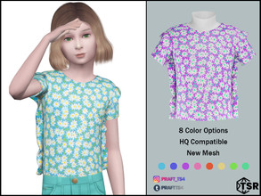 Sims 4 — Top No. 43 by Praft — Praft Top No. 43 - 8 Colors - New Mesh (All LODs) - All Texture Maps - HQ Compatible -