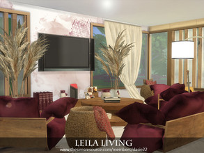 Sims 4 — Leila Living by dasie22 — Leila Living is an elegant, modern room. Please, use code "bb.moveobjects