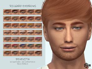 Sims 4 — Richard Eyebrows [HQ] by Benevita — Richard Eyebrows HQ Mod Compatible 35 Swatches Male-Female I hope you like!