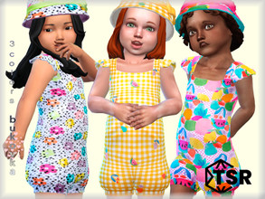 Sims 4 — Jumpsuit Flors  by bukovka — Jumpsuit for toddler girls. Installed standalone. The new mesh is mine, included,